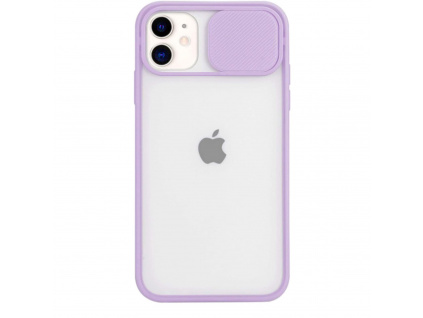 Silikonový obal s posuvným krytem na fotoaparát pro iPhone 12 (Barva Černá)