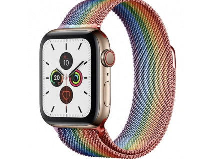 master of bling white steel 14k gold finish 42mm milanese loop apple mesh band watch 0 0 540 540