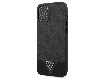 guess pu 4g triangle zadni kryt pro iphone 12 pro max 6 7 grey ie3839934