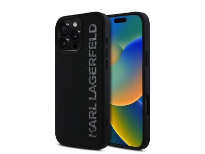 karl lagerfeld 3d rubber glitter logo zadni kryt pro iphone 16 pro max black ie13476782