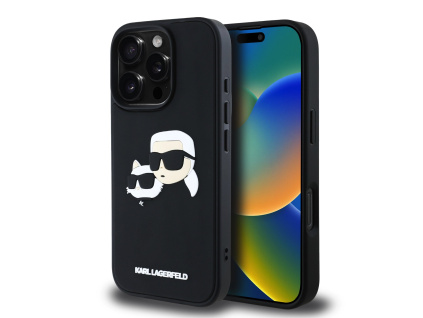karl lagerfeld 3d rubber double heads zadni kryt pro iphone 16 pro max black ie13596318