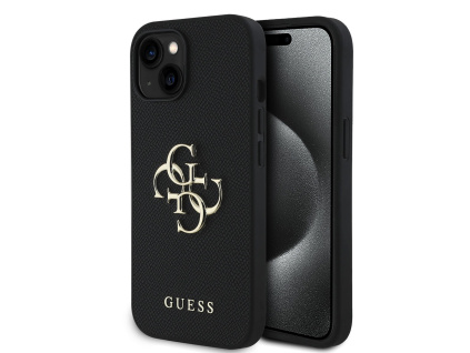 guess pu grained 4g metal logo zadni kryt pro iphone 13 black ie13665676
