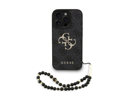 guess pu 4g metal logo strap zadni kryt pro iphone 16 pro max black ie14043709