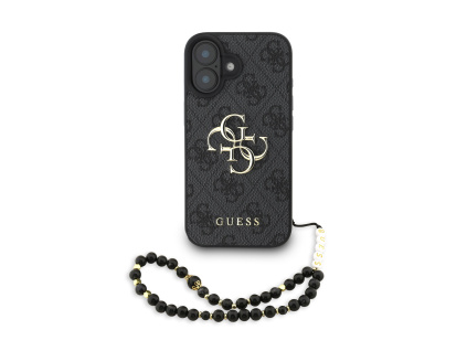 guess pu 4g metal logo strap zadni kryt pro iphone 16 black ie14043707