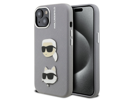 karl lagerfeld grained pu k ch heads zadni kryt pro iphone 15 grey ie14105855