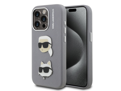 karl lagerfeld grained pu k ch heads zadni kryt pro iphone 15 pro grey ie14105856 2