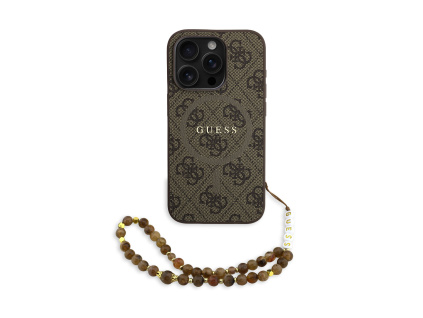 guess pu leather 4g colored ring strap magsafe zadni kryt pro iphone 15 pro brown ie14016949