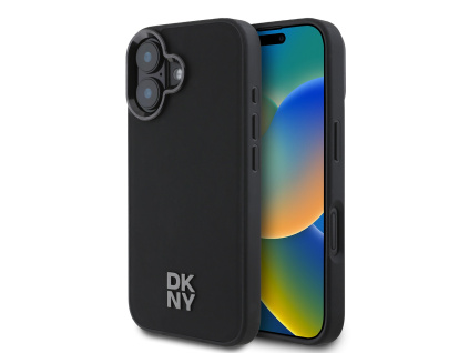 dkny pu leather stack logo magsafe zadni kryt pro iphone 16 black ie13211643
