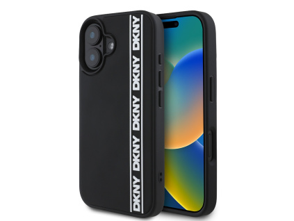 dkny 3d rubber repeat logo line zadni kryt pro iphone 16 black ie13211640