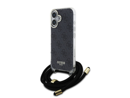 guess iml 4g printed crossbody popruh zadni kryt pro iphone 16 black ie13319646