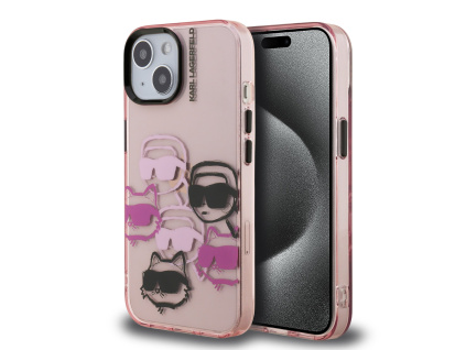 karl lagerfeld iml multi k ch heads zadni kryt pro iphone 15 pink ie14189335