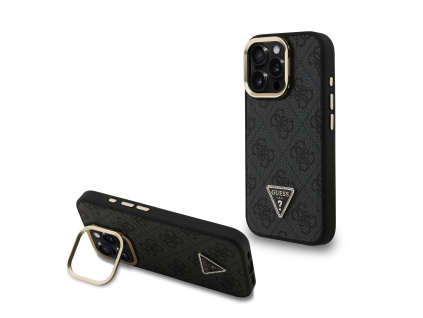 guess pu 4g strass triangle logo stand camera frame magsafe zadni kryt pro iphone 15 pro black ie14016928
