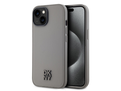 dkny pu leather stack logo magsafe zadni kryt pro iphone 15 grey ie12912179