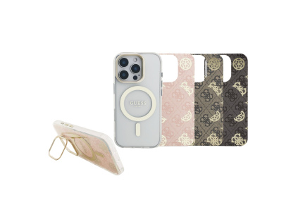 guess pc tpu electroplated stand camera frame magsafe zadni kryt s vymenitelnym pozadim pro iphone 16 pro ie14048507