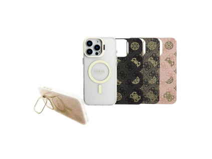 guess pc tpu electroplated stand camera frame magsafe zadni kryt s vymenitelnym pozadim pro iphone 16 pro max ie14048508