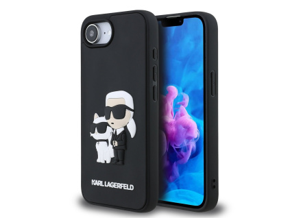 karl lagerfeld 3d rubber karl and choupette zadni kryt pro iphone 16e black ie13852051