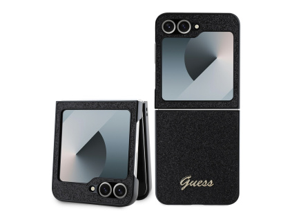 guess pc tpu glitter flakes metal logo zadni kryt pro samsung galaxy z flip 6 7 fe black ie13144337