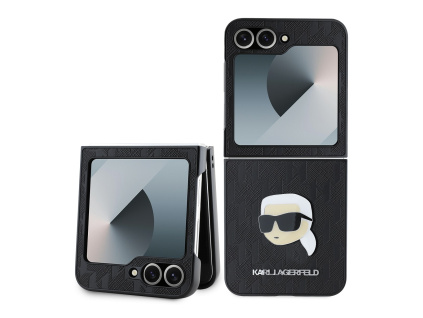 karl lagerfeld pu saffiano monogram karl head zadni kryt pro samsung galaxy z flip 6 7 fe black ie13144353