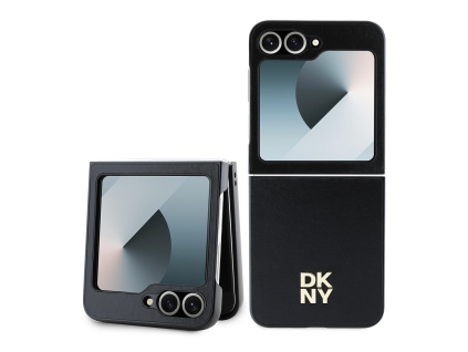 dkny pu leather stack logo zadni kryt pro samsung galaxy z flip 6 7 fe black ie13148330