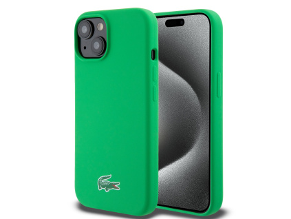 lacoste liquid silicone microfiber croc logo magsafe zadni kryt pro iphone 15 green ie14435423