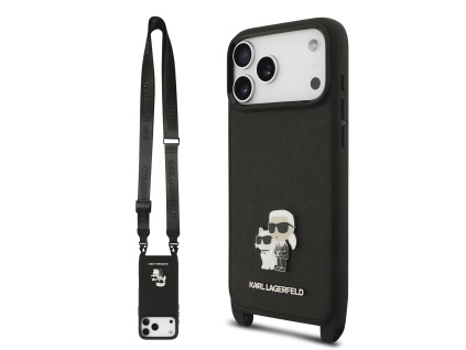 karl lagerfeld saffiano crossbody popruh metal karl and choupette zadni kryt pro iphone 17 pro black ie14413296