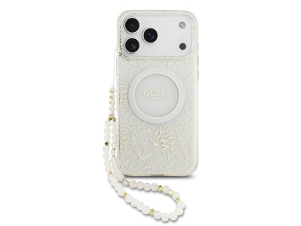guess iml flowers allover strap magsafe zadni kryt pro iphone 17 pro max white ie14413281