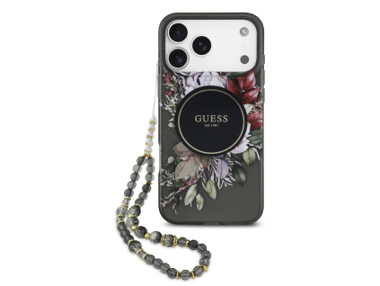 guess iml flowers strap magsafe zadni kryt pro iphone 17 pro max black ie14367476