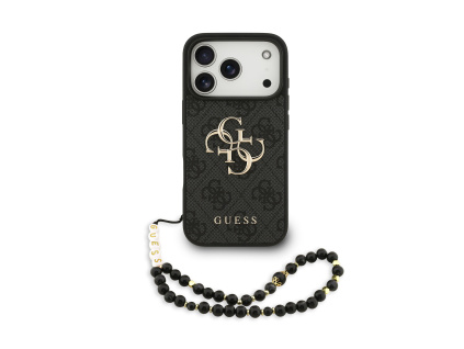 guess pu 4g metal logo strap zadni kryt pro iphone 17 pro black ie14294259