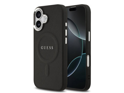 guess pu saffiano magsafe zadni kryt pro iphone 17 black ie14425549