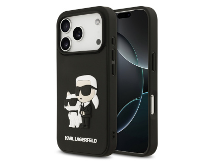 karl lagerfeld 3d rubber karl and choupette zadni kryt pro iphone 17 pro black ie14343672