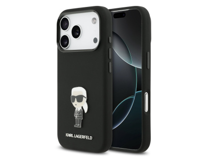 karl lagerfeld liquid silicone metal ikonik zadni kryt pro iphone 17 pro black ie14430931