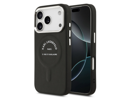 karl lagerfeld pu rsg logo magsafe zadni kryt pro iphone 17 pro black ie14425584