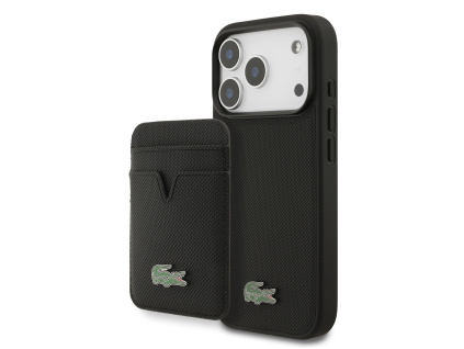 lacoste iconic petit pique magsafe zadni kryt penezenka pro iphone 17 pro black ie14413291