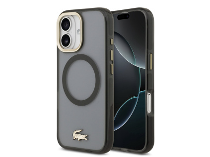 Lacoste PC/TPU Frosted Finish Gold Logo MagSafe Zadní Kryt pro iPhone 17