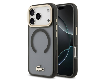 lacoste pc tpu frosted finish gold logo magsafe zadni kryt pro iphone 17 pro black ie14396709