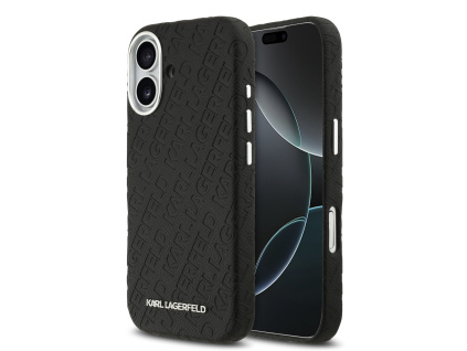 karl lagerfeld grained pu repeated logo magsafe zadni kryt pro iphone 17 black ie14514080
