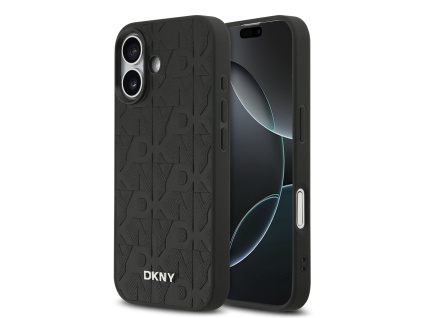 dkny pu leather grid pattern magsafe zadni kryt pro iphone 17 black ie14518236