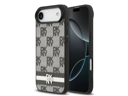 dkny pu leather checkered pattern and stripe zadni kryt pro iphone air black ie14430922