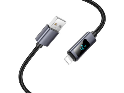 HOCO nabíjecí datový kabel 1m s displejem Lightning - USB
