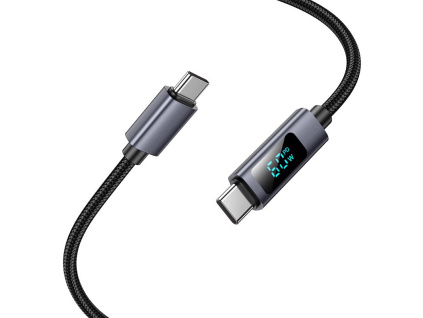 HOCO 60W nabíjecí datový kabel 1m s diplejem USB-C - USB-C