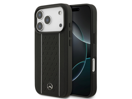 mercedes leather star pattern and stripes magsafe zadni kryt pro iphone 17 pro black white ie14380496