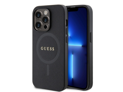 guess pu saffiano magsafe zadni kryt pro iphone 15 pro max black ie12000012
