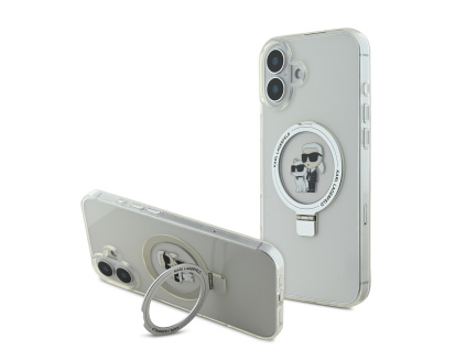 karl lagerfeld ringstand karl and choupette magsafe zadni kryt pro iphone 16 white ie13386270