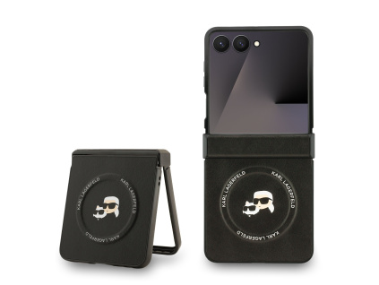 karl lagerfeld pu karl and choupette heads magnetic zadni kryt pro samsung galaxy z flip 7 black i88416