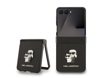 karl lagerfeld pu saffiano karl and choupette zadni kryt pro samsung galaxy z flip 7 black i88414