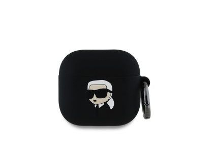 karl lagerfeld 3d logo nft karl head silikonove pouzdro pro airpods 4 black ie13583012