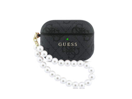 guess pu 4g classic logo pearl strap pouzdro pro airpods pro 3 black ie14978411