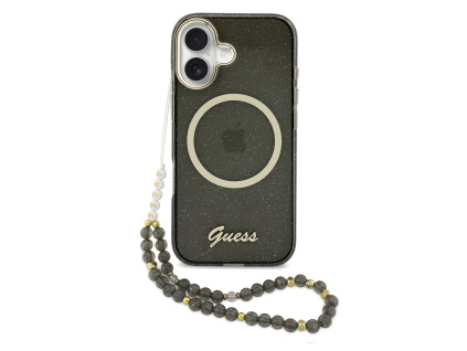 guess iml glitter script strap magsafe zadni kryt pro iphone 17 black ie15064168
