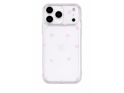 Průhledný silikonový kryt se srdíčky pro iPhone 17 Pro Max