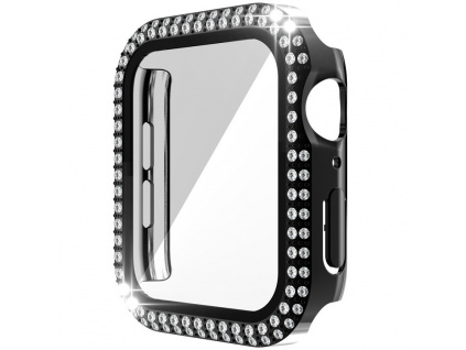 Třpytivé ochranné pouzdro s kamínky a ochranným sklem pro Apple Watch 38mm (Barva Bronzová)